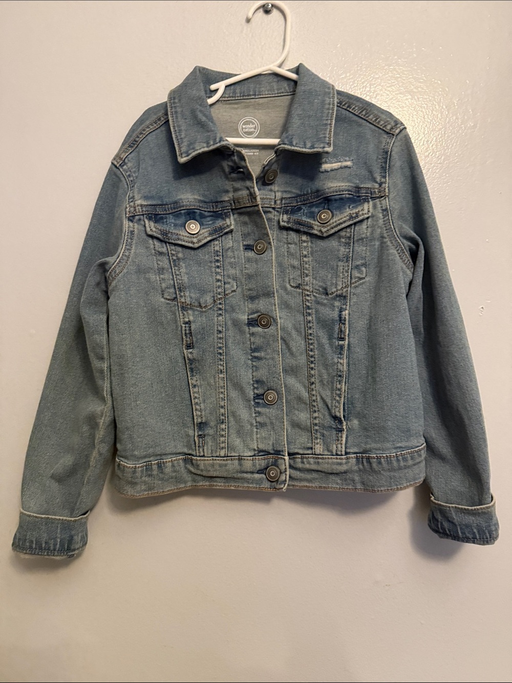 wonder nation Light Wash Denim Jacket in Blue